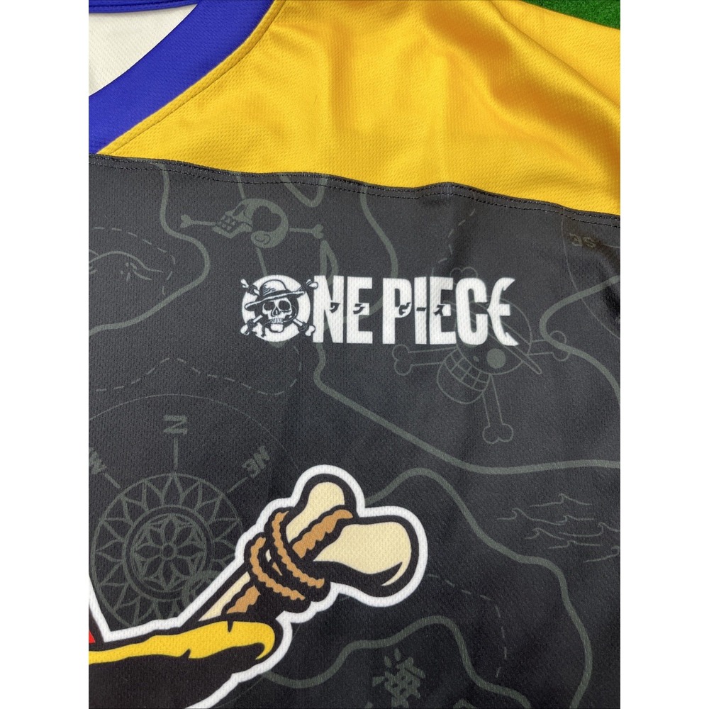 One Piece Straw Hat Pirates Hockey Jersey #1 Black Yellow Purple Mens XL - Picture 3 of 10